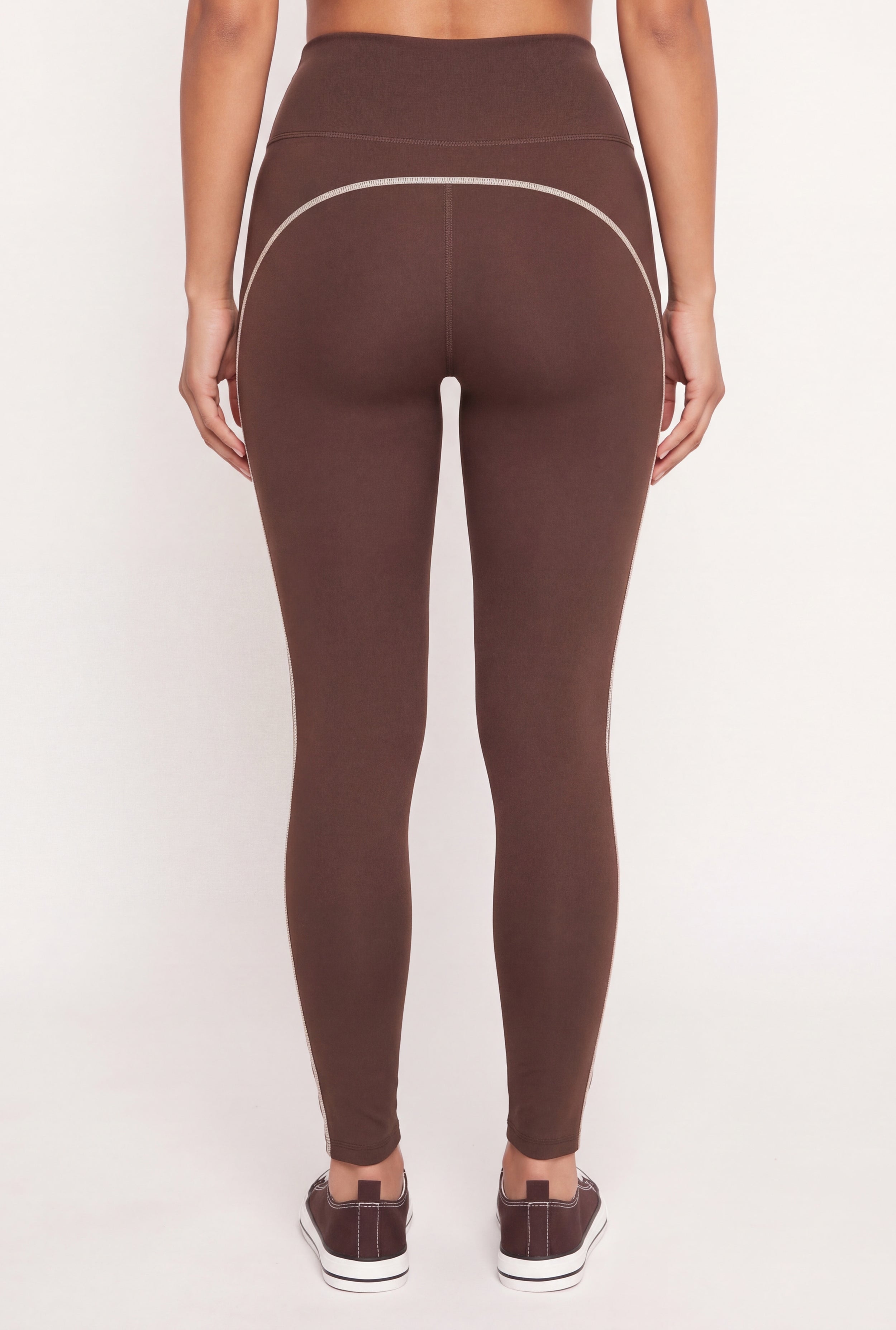 Contrast Trim Piping High Waisted Leggings - Image 5