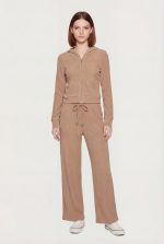 Waffle Knit Drawstring Waist Pants