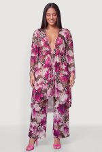 Plus Size High Waisted Patterned Palazzo Pants