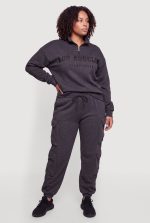 Plus Size Drawstring Waist Cargo Pocket Sweatpants